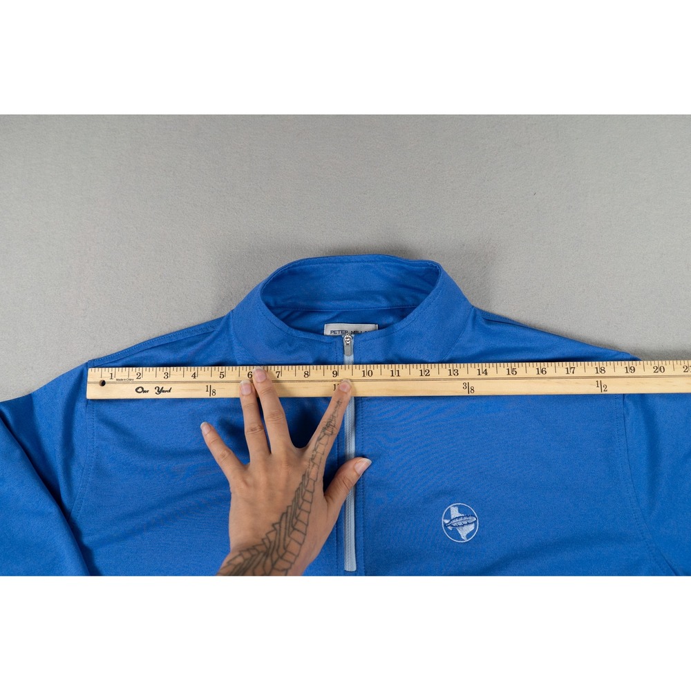 Peter Millar Mens Quarter Zip Pullover Blue Performance XL Golf Activewear image 6